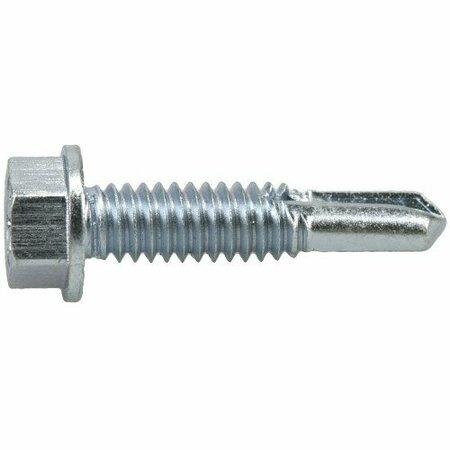 Hillman Self-Drilling Screw, #12-24 x 1 in, Epoxy Coated Steel Hex Head Hex Drive 116126